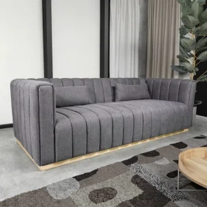 Three Seater Chesterfield Sofa Washable Fabric Design for Living Room or Hotel Featuring Sponge Filling Material Modern Sofa