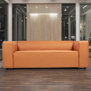 Three Seater Genuine Leather Sofa Set with Legs for Home Apartment Hotel Living Rooms Durable Fabric Sofa
