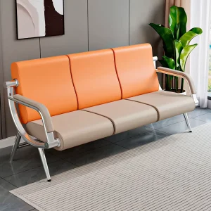 Three Seater Leather L Shape Modern Bench Chair Set Comfortable Commercial Waiting Chairs for Beauty Salon Barber Shop School