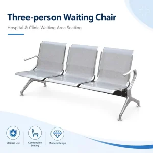 Three Seater Waiting Chair Hospital Metal Bench Medical Clinic Seating 3 Person Row Bench for Hospital Waiting Room