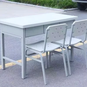 Three-drawer Steel Study Desk Bar-shaped Design Modern Minimalist Office Work Table Chair Set for Bedroom Use Free Combination