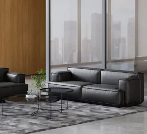 Three seater Office Sofa Reception Room Sofa CEOs Office Sofa Leather Sofa