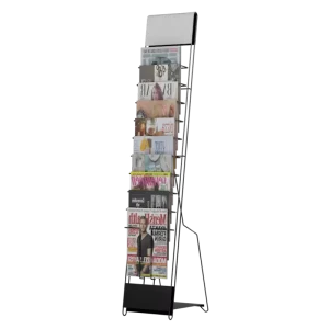 Tiered Metal Magazine Floor Magazine Display Stand Rack Custom Retail Book Store Display Custom Point of Sales Display