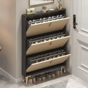 Tipper Shoe Cabinet Ultra thin 17cm Household Door Metal Leg Porch Simple Modern Storage Locker Rack