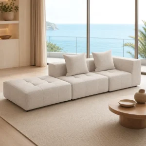 Top Quality Modern Fabric Compressed Sofa 3 Seater Couch USB Ports Living Room Furniture Set Modern Sponge Sofa