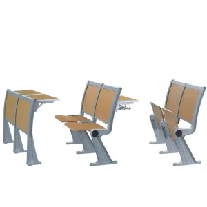Top Sales Student Chair Wooden Writing Tablet Lecture Hall Folding Adult Study Desk and Chair