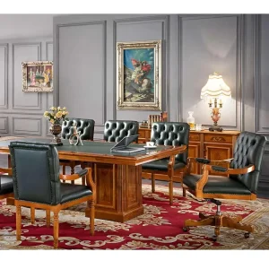 Tradition Multi Chairs Conference Paperless System Intelligent Remote Conference Office Strip Table for Government Meeting Room