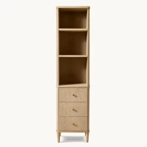 Traditional American Retro Solid Wood Semi Open Bookshelf Customizable Display Cabinet for Villa Hotel Homestay