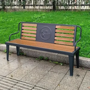 Traditional Chinese Style Aluminum Alloy Bench Outdoor Patio Bench Seat Modern for Park