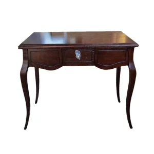 Traditional Dark Wood Console Table Cabriole Legs French Provincial Entryway Hotel Living OEM Custom