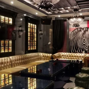 Traditional Design Customized Leather U L Shape Sofa Seating Bar Nightclub Cigar VIP Room Lounge Couch Set Commercial Furniture