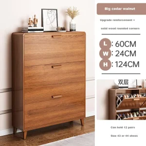 Traditional European Modern Wooden Panel Adjustable Shoe Rack Cabinet Entry Outdoor Living Room Storage Furniture