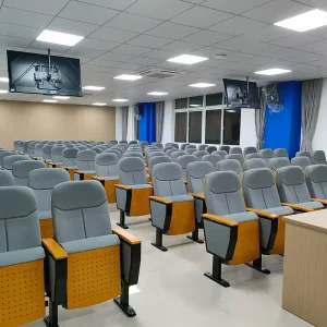 Traditional Fabric Auditorium Chair with Writing Pad for School Hotel Use