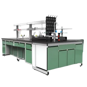 Traditional Laboratory Furniture Teacher Lab Bench with Power Supply and Sink for School and Hospital