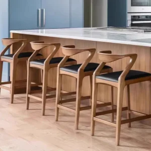 Traditional Solid Wood Kitchen Furniture Modern Wooden Bar Stool for Dining Room and Restaurant