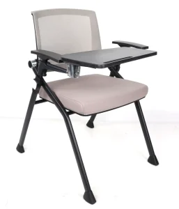 Training Meeting Room Modern New Style Comfortable Writing Pad Table Mesh Office School Folding Plastic Chairs with Metal Frame
