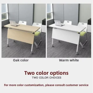 Training Table Folding Conference Desk Set Modular Office Desk Mobile Folding Double Tiered Long Table Metal Modern Minimalist