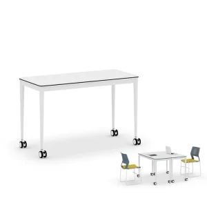 Training Table School Classroom Students Double Wheels Movable Bar Splicing Learning Table Metal Simplicity DK 1193 School