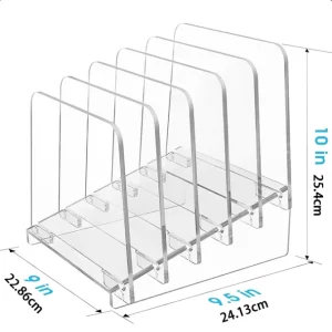 Transparent Acrylic File Rack with Multi-Slot Magazine Organizer Mail Compartment Classified Desktop Storage