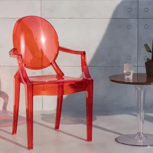 Transparent Modern Stackable Plastic Commercial Kitchen Dining Chair for Hotel Villa Use Living Room