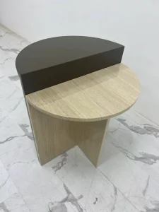 Travertine Stone and Painted Plywood Modern Coffee Table for Living Room