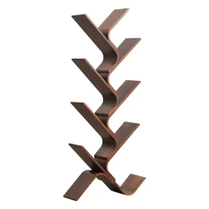 Tree Bookshelf Vertical Bookshelf Book Storage Organizer Floor Standing Bookcase for Magazine Modern Wood Rack Display