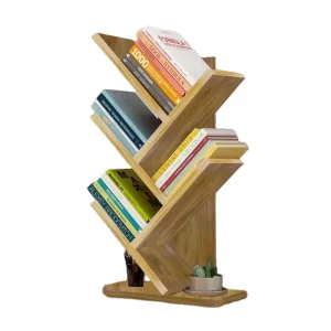Tree shaped Desktop Bookshelf Solid Wood Storage Rack Desktop Bookshelf Decoration Multi layer Simple Bedroom