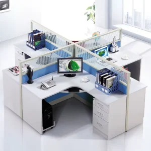 Trendy Modular Office Cubicles Screen Partitions Latest Ergonomic Plate Type Computer Desks Modern Design Multi User 25mm