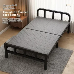 Trendy Portable Adjustable Single Folding Bed Metal Frame Modern Adult Dormitory Apartment