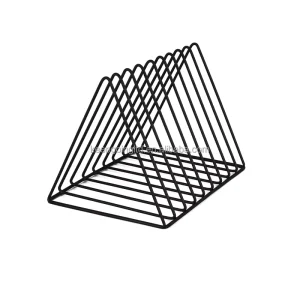 Triangle 5 Slot Metal Vinyl Record Folder Stand File Magazine Newspaper Holder Photography Props Book Shelf