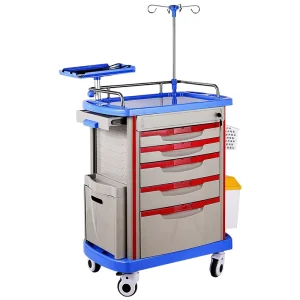 Trolley ABS First Aid Cart Hospital Rescue Vehicle Multifunctional Nursing Mobile Drug Delivery Trolley