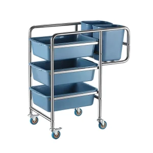 Tube Straight Leg Bowl Collection Cart Customizable Hotel Restaurant Canteen Food Serving Trolley