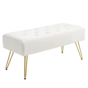Tufted Portable Lightweight Soft Minimalist Bedroom Villa Bench Ottoman