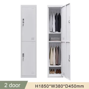 Two Door Modern Steel Assembled Locker for Bedroom Mall Hospital School Gym Use Customizable Size Home Furniture