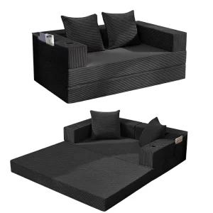 Two Seat Square Compressed Sofa Convertible Folding Boneless Design Tufted Modern Space Saving Lounge Sofa for Home Living Room