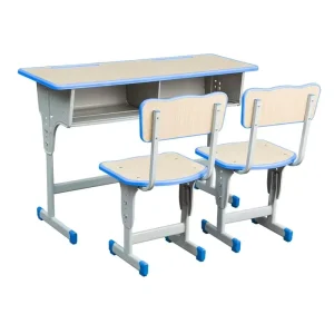 Two Seater Modern Durable Steel School Desk and Chair Set for Students Classroom Furniture