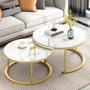 Two Size Living Room Furniture New Design Round Coffee Side Table