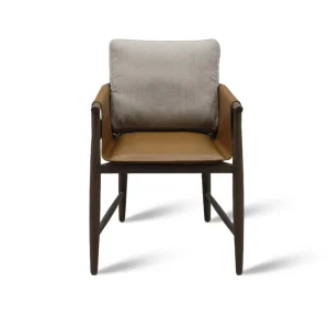 Two Tone Cushion Wooden Dining Chair Modern Upholstered Restaurant Chair for Cafe Hotel Commercial Project