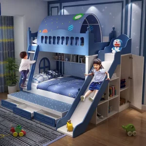 Two story Bed Boys and Girls Multifunctional Mother child Solid Wood Bunk Bed Children Bunk With Wardrobe