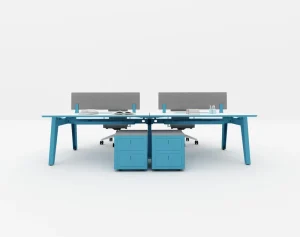 U Series Modern Steel Open Workstation Desk Customizable Standing Desk with Drawers and Partitions Office Furniture Supplies