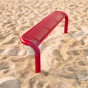 U-Shaped Stainless Steel Outdoor Park Bench Custom Size Leisure Mall Metal Bench Seating