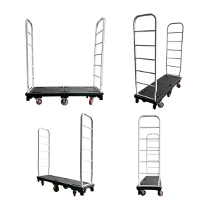 U-boat Trolley Heavy Duty 4-Wheel Cart 500kg Capacity Powder Coated Cold Galvanized Steel Tubular Welded Platform