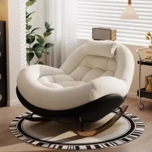 Ultra Soft Corduroy Rocking Recliner with 360 Degree Swivel Contemporary Design for Studio Apartment