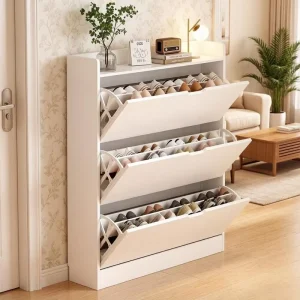 Ultra Thin Modern Wooden Panel Shoe Cabinet Living Room High Quality Multi Functional Furniture Storage Drawers