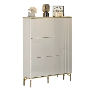 Ultra-thin Durable Modern Luxury Narrow Entryway Shoe Cabinet Living Room 17cm Space-Saving Wood Hallway Storage Eco-Friendly
