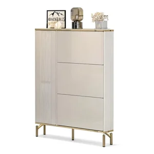 Ultra-thin Modern Luxury Foldable Durable Narrow Entryway Shoe Cabinet Home 17cm Space-Saving Wood Hallway Storage Eco-Friendly