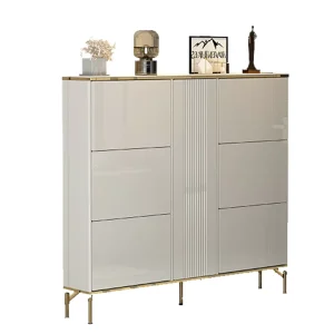 Ultra thin Modern Luxury Narrow Entryway Shoe Cabinet Home 17cm Space Saving Wood Hallway Storage Eco Friendly