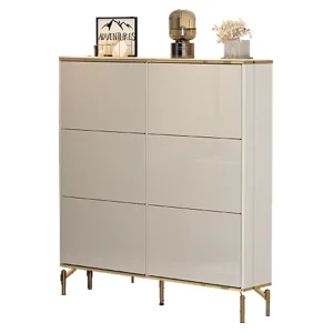 Ultra thin Modern Luxury Narrow Entryway Shoe Cabinet Home 17cm Space Saving Wood Hallway Storage Eco Friendly