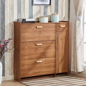 Ultra thin Shoe Cabinet Modern and Simple Large capacity Wooden for Entrance Foyer Hall With Drawer