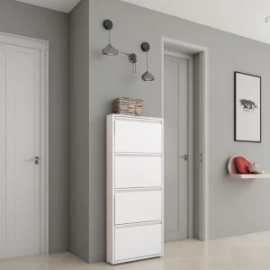 Ultra-thin Steel Living Room Furniture Shoe Cabinet Rack Space Saving Design 3/4 Layers Extendable Convertible Modern